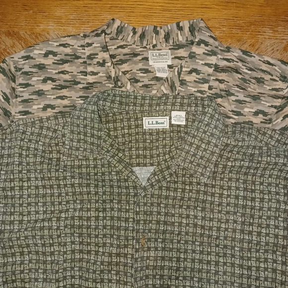 L.L. Bean Mens Cotton Short Sleeve Shirts 2XLT XXL Tall - Lot of 2. Gently used - Picture 1 of 8